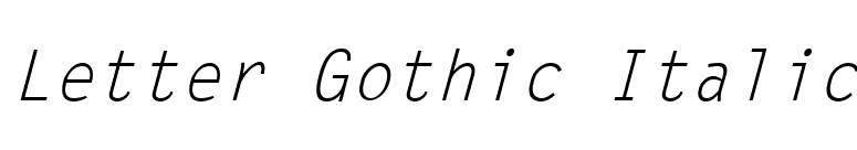 Letter Gothic Italic font preview