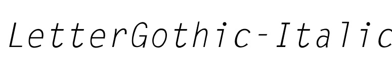 LetterGothic-Italic font preview
