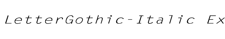 LetterGothic-Italic Ex font preview