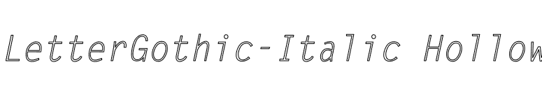 LetterGothic-Italic Hollow font preview