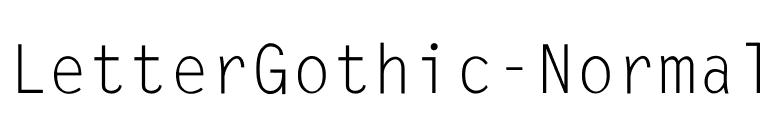 LetterGothic-Normal font preview