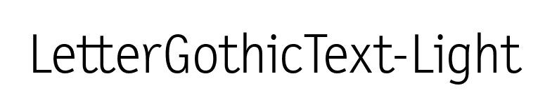 LetterGothicText-Light font preview