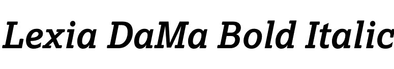 Lexia DaMa Bold Italic font preview