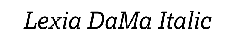 Lexia DaMa Italic font preview