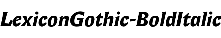 LexiconGothic-BoldItalic font preview