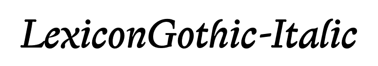 LexiconGothic-Italic font preview