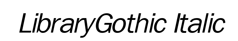 LibraryGothic Italic font preview