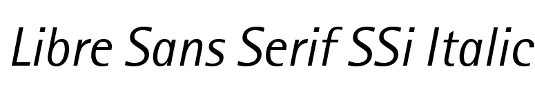 Libre Sans Serif SSi Italic font preview