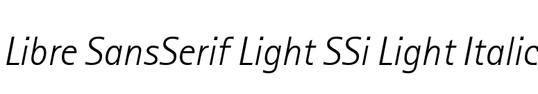 Libre SansSerif Light SSi Light Italic font preview