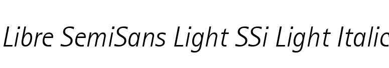 Libre SemiSans Light SSi Light Italic font preview