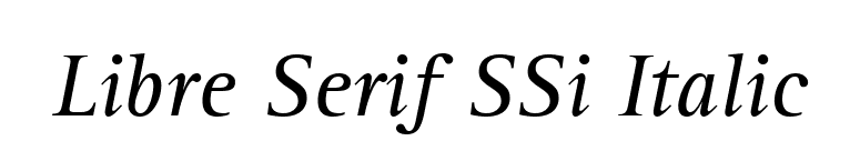 Libre Serif SSi Italic font preview
