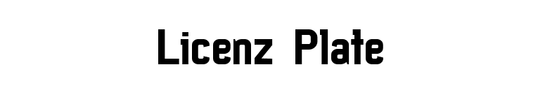 Licenz Plate font preview