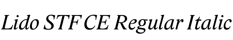 Lido STF CE Regular Italic font preview