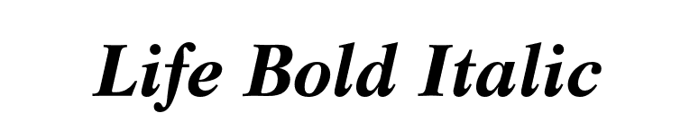 Life Bold Italic font preview