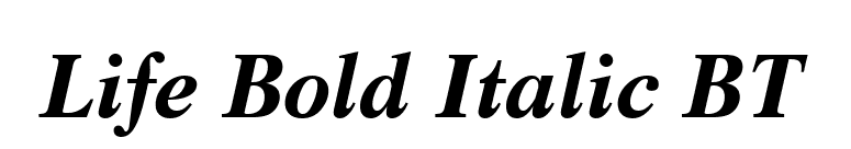 Life Bold Italic BT font preview