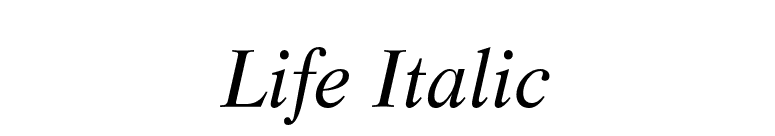 Life Italic font preview