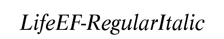 LifeEF-RegularItalic font preview