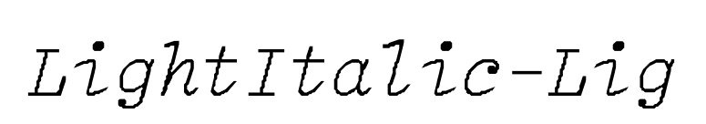 LightItalic-Lig font preview