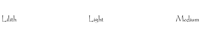 Lilith Light Medium font preview