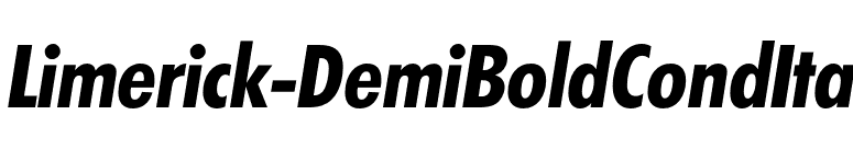 Limerick-DemiBoldCondIta font preview