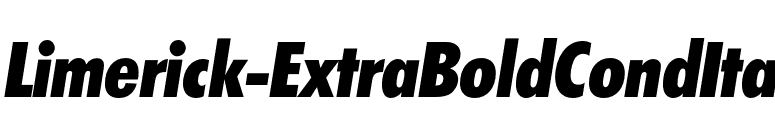 Limerick-ExtraBoldCondIta font preview