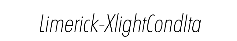 Limerick-XlightCondIta font preview