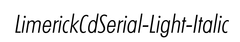 LimerickCdSerial-Light-Italic font preview