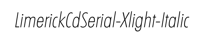 LimerickCdSerial-Xlight-Italic font preview
