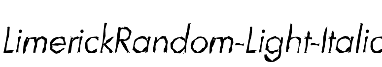 LimerickRandom-Light-Italic font preview