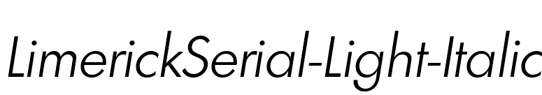 LimerickSerial-Light-Italic font preview