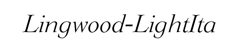 Lingwood-LightIta font preview