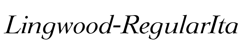 Lingwood-RegularIta font preview