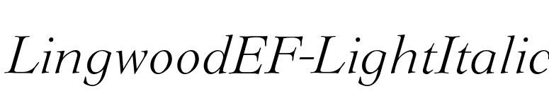 LingwoodEF-LightItalic font preview