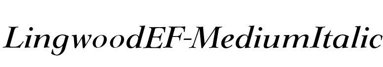 LingwoodEF-MediumItalic font preview