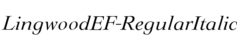 LingwoodEF-RegularItalic font preview