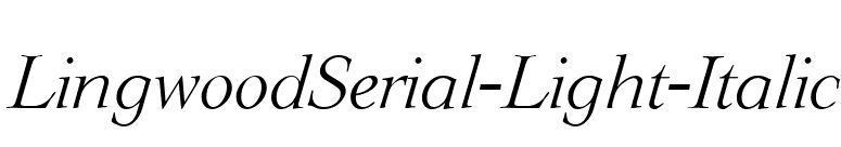 LingwoodSerial-Light-Italic font preview