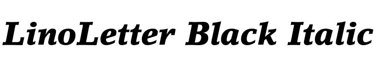 LinoLetter Black Italic font preview
