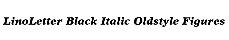LinoLetter Black Italic Oldstyle Figures font preview