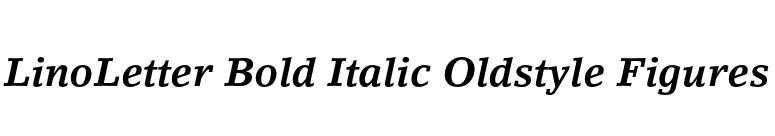 LinoLetter Bold Italic Oldstyle Figures font preview