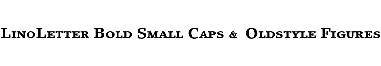 LinoLetter Bold Small Caps & Oldstyle Figures font preview
