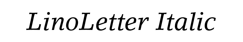 LinoLetter Italic font preview