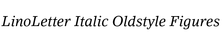 LinoLetter Italic Oldstyle Figures font preview