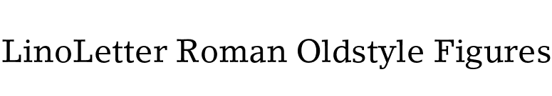 LinoLetter Roman Oldstyle Figures font preview