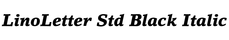 LinoLetter Std Black Italic font preview