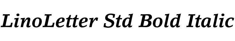 LinoLetter Std Bold Italic font preview