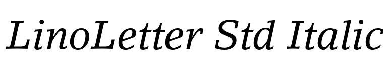 LinoLetter Std Italic font preview