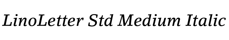 LinoLetter Std Medium Italic font preview