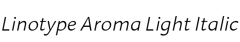 Linotype Aroma Light Italic font preview