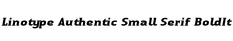 Linotype Authentic Small Serif BoldIt font preview