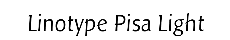 Linotype Pisa Light font preview